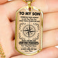Gifts To My Son Wherever Your Journey in Life May Take You Dog Tag Pendant Necklace dog tag silver ASIN: B08HSF57SC