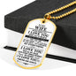 Meaningful Quote to My Wife Never Forget That I Love You Dog Tag Necklace Birthday Anniversary Graduation Gift Wife Necklace 30 inch Chain  Luxury Necklace (Silver) Stainless Steel
