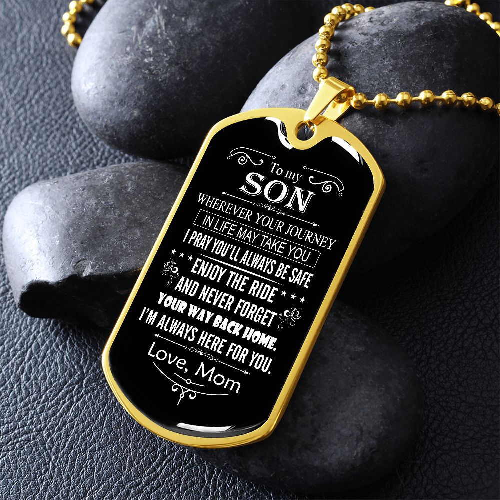 B0BK4L1M66 Necklace for Son, Gift for Adult Son, To My Son From Mom, Son Gifts From Mom and Dad, Mother and Son Necklace Birthday Christmas Cuban Link Chain Necklace for athletes Confirmation Gifts fro Teen boys