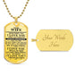 Meaningful Quote to My Wife Never Forget That I Love You Dog Tag Necklace Birthday Anniversary Graduation Gift Wife Necklace 30 inch Chain  Luxury Necklace (Silver) Stainless Steel ASIN: B0834N85GF SKU: heart_12-12_0010