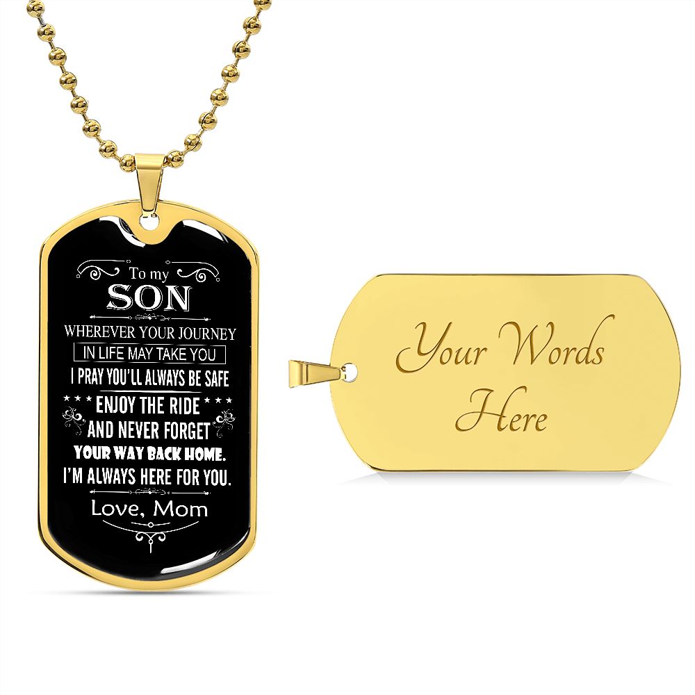 B0BK4L1M66 Necklace for Son, Gift for Adult Son, To My Son From Mom, Son Gifts From Mom and Dad, Mother and Son Necklace Birthday Christmas Cuban Link Chain Necklace for athletes Confirmation Gifts fro Teen boys