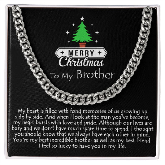 VIRAGIL Gifts To My Brother Necklace Gift, Christmas Gift for Brother, Brother Christmas Presents