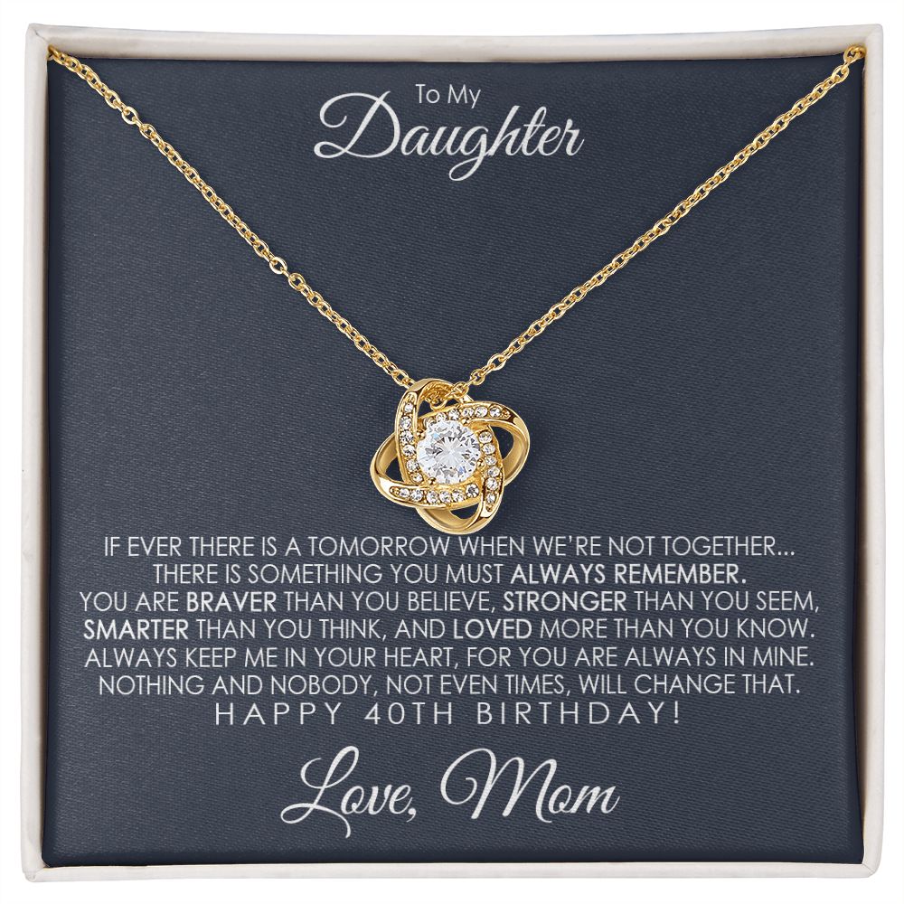 Daughter's 40th Birthday Necklace Gift With Message Card, To My Daughter 40th Birthday Gift, Daughters 40th Birthday