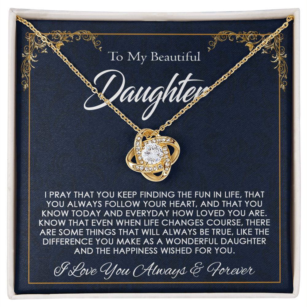 Birthday gifts To My Daughter Necklace Gift, Daughter Birthday Gift, Love Knot Necklace, Christmas Gift, Gift for Daughter From Mom on Christmas ASIN: B0BFZ5JP82 SKU: Bestgiftfordaughter20-08-2022_3