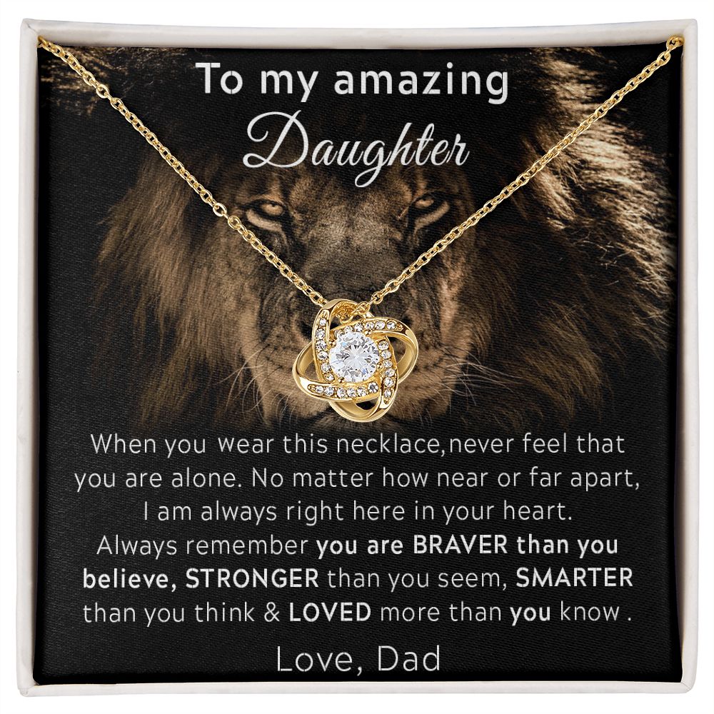 ASIN: B0BFZ5S7X9 SKU: Bestgiftfordaughter20-08-2022_4 	 Necklace Gifts To My Daughter From Dad Love Knot Necklace