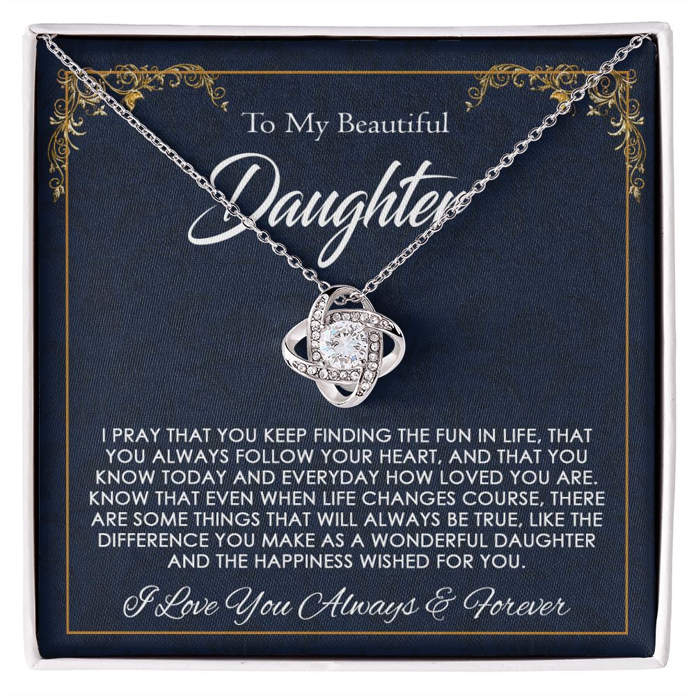 Birthday gifts To My Daughter Necklace Gift, Daughter Birthday Gift, Love Knot Necklace, Christmas Gift, Gift for Daughter From Mom on Christmas ASIN: B0BFZ5JP82 SKU: Bestgiftfordaughter20-08-2022_3