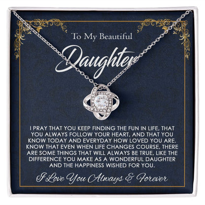 Birthday gifts To My Daughter Necklace Gift, Daughter Birthday Gift, Love Knot Necklace, Christmas Gift, Gift for Daughter From Mom on Christmas ASIN: B0BFZ5JP82 SKU: Bestgiftfordaughter20-08-2022_3