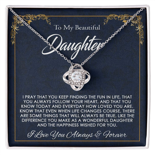 Birthday gifts To My Daughter Necklace Gift, Daughter Birthday Gift, Love Knot Necklace, Christmas Gift, Gift for Daughter From Mom on Christmas ASIN: B0BFZ5JP82 SKU: Bestgiftfordaughter20-08-2022_3