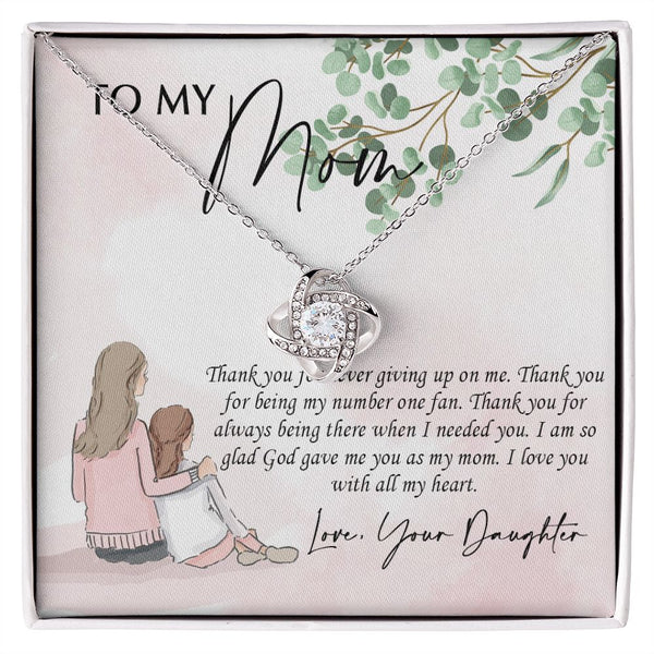 Mom Necklace, To My Mom Necklace – Thank You Mom Gift From Daughter, Necklace Gift Box, Small Jewelry Gift Box, Card Box, Birthday Gift Necklace, Mothers Day Gifts (Luxury Box)