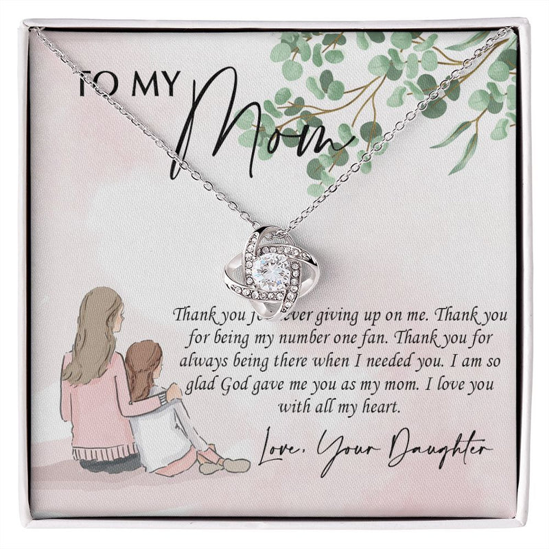 Mom Necklace, To My Mom Necklace – Thank You Mom Gift From Daughter, Necklace Gift Box, Small Jewelry Gift Box, Card Box, Birthday Gift Necklace, Mothers Day Gifts (Luxury Box)