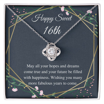 Gifts Love Knot Necklace, Happy Sweet 16th, 16th Birthday Gifts for Girls, Sweet 16 Necklace, Gift For 16 Year Old Girl, Sweet Sixteen Jewelry include Mahogany style Luxury box Wedding Day, Gift For D (x1) 55.95 nhinthaygichuaknot24-1_243