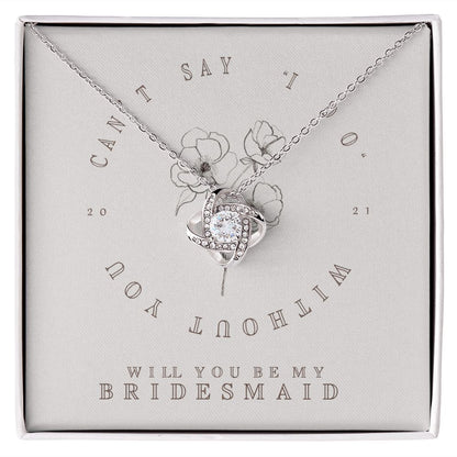 Meaningfull Bridesmaid Necklace Gift Jewelry Gifts Pendant Bridal Initial Shower Her Wedding Love Knot White Gold Stainless Steel Necklace Valentine S include Standard Box Wedding Day, Gift For Daught ASIN: B08XW7Q82G SKU: KKlaiknornecklace2-3_23