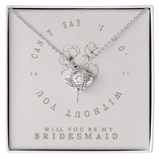 Meaningfull Bridesmaid Necklace Gift Jewelry Gifts Pendant Bridal Initial Shower Her Wedding Love Knot White Gold Stainless Steel Necklace Valentine S include Standard Box Wedding Day, Gift For Daught ASIN: B08XW7Q82G SKU: KKlaiknornecklace2-3_23
