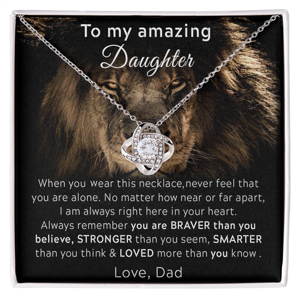 ASIN: B0BFZ5S7X9 SKU: Bestgiftfordaughter20-08-2022_4 	 Necklace Gifts To My Daughter From Dad Love Knot Necklace