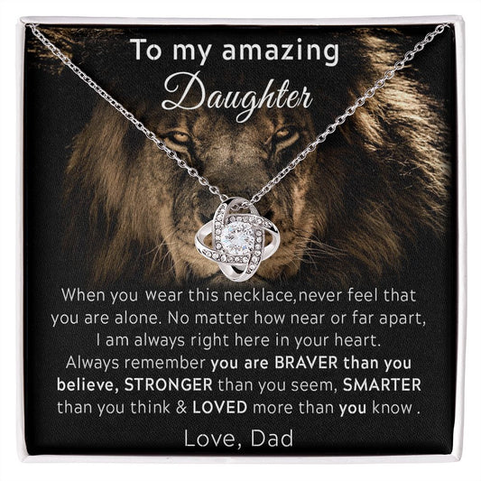 ASIN: B0BFZ5S7X9 SKU: Bestgiftfordaughter20-08-2022_4 	 Necklace Gifts To My Daughter From Dad Love Knot Necklace