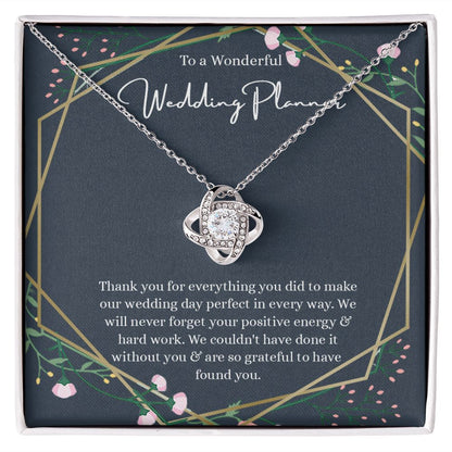 Love Knot, Wedding Planner Gift, Necklace For Wedding Planner, Wedding Coordinator Gift, Event Planner Gift, Thank You Gift, Gift From, Anniversary Gift, Jewelry Necklace, Necklace With Message Card &