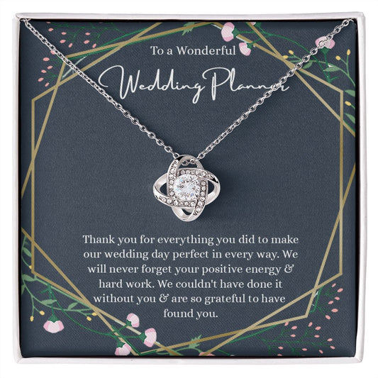 Love Knot, Wedding Planner Gift, Necklace For Wedding Planner, Wedding Coordinator Gift, Event Planner Gift, Thank You Gift, Gift From, Anniversary Gift, Jewelry Necklace, Necklace With Message Card &