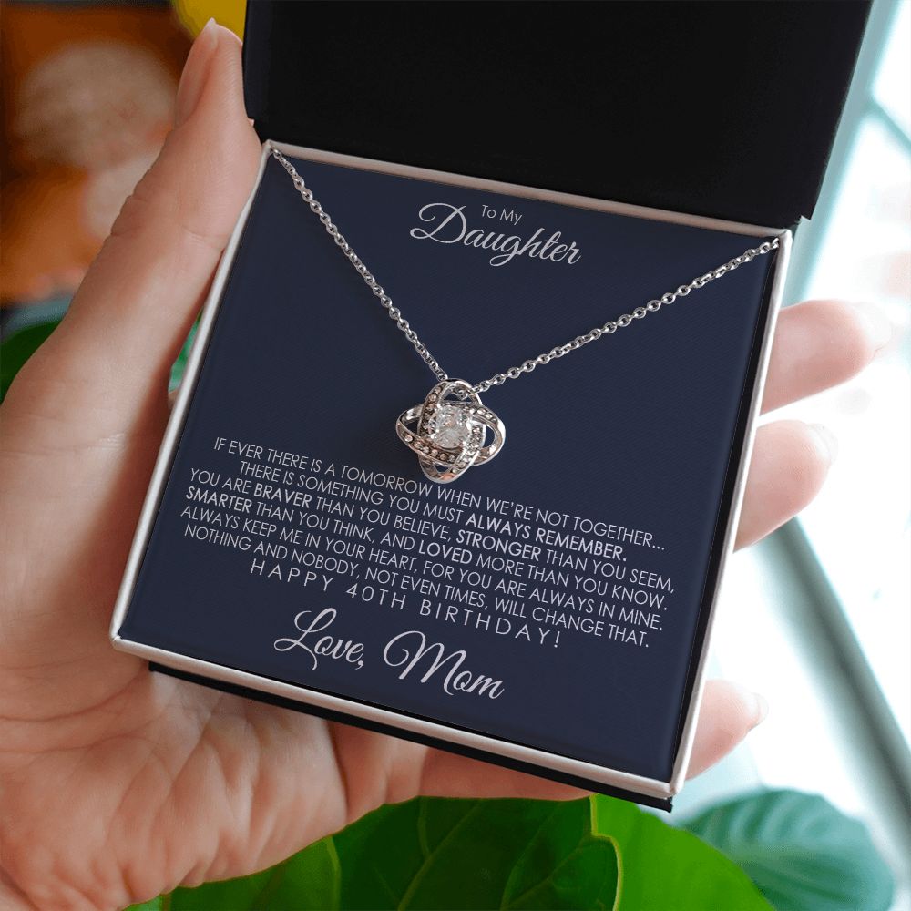 Daughter's 40th Birthday Necklace Gift With Message Card, To My Daughter 40th Birthday Gift, Daughters 40th Birthday