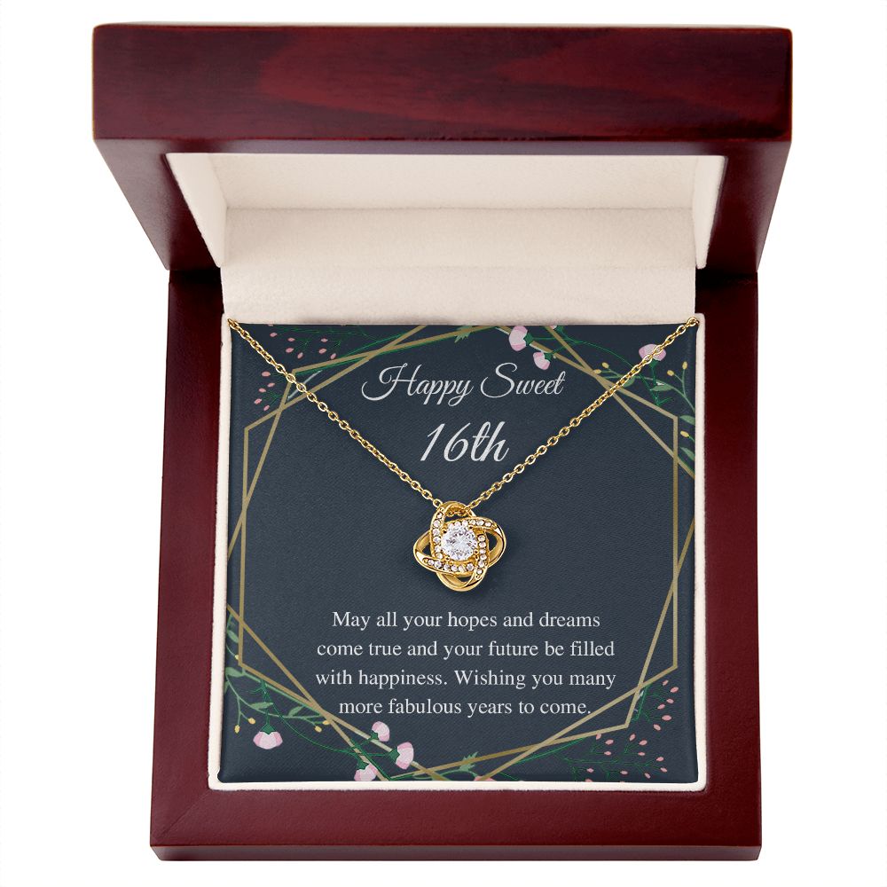 Gifts Love Knot Necklace, Happy Sweet 16th, 16th Birthday Gifts for Girls, Sweet 16 Necklace, Gift For 16 Year Old Girl, Sweet Sixteen Jewelry include Mahogany style Luxury box Wedding Day, Gift For D (x1) 55.95 nhinthaygichuaknot24-1_243
