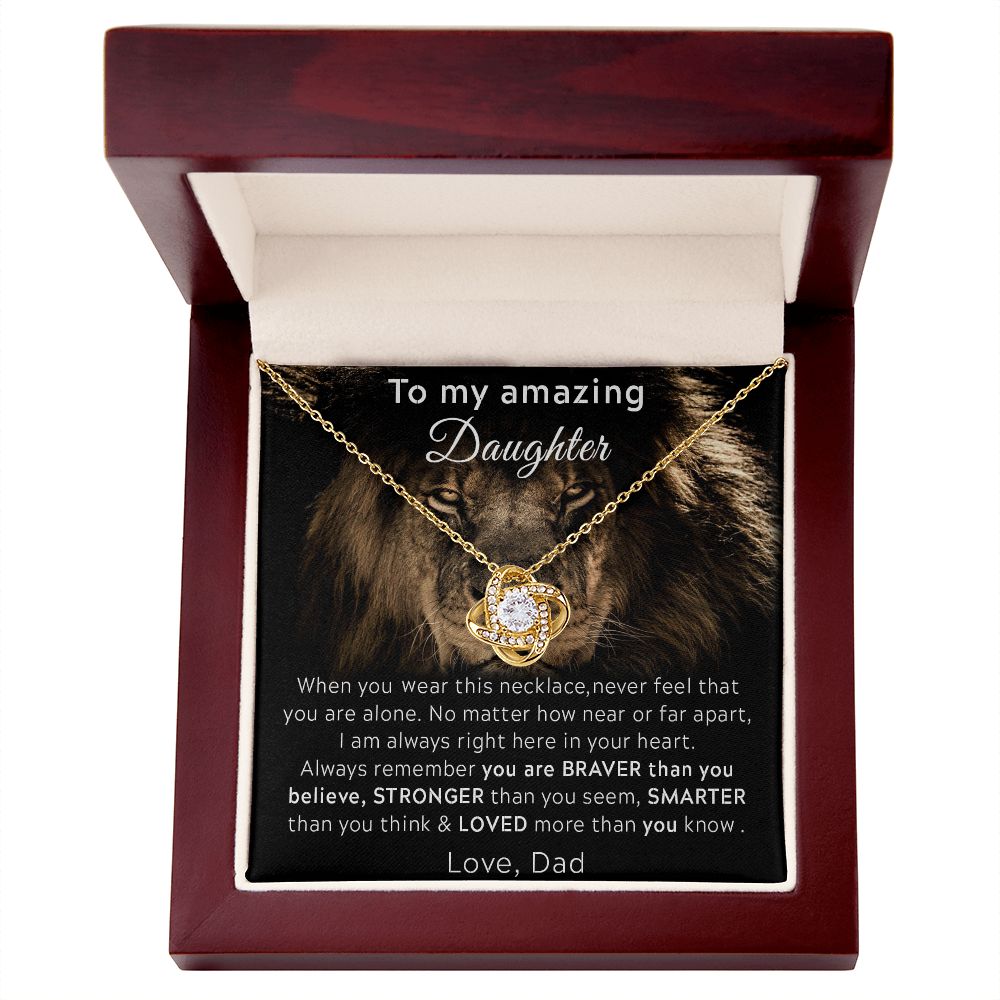 ASIN: B0BFZ5S7X9 SKU: Bestgiftfordaughter20-08-2022_4 	 Necklace Gifts To My Daughter From Dad Love Knot Necklace