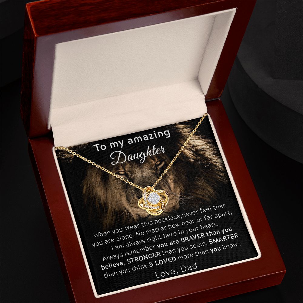 ASIN: B0BFZ5S7X9 SKU: Bestgiftfordaughter20-08-2022_4 	 Necklace Gifts To My Daughter From Dad Love Knot Necklace