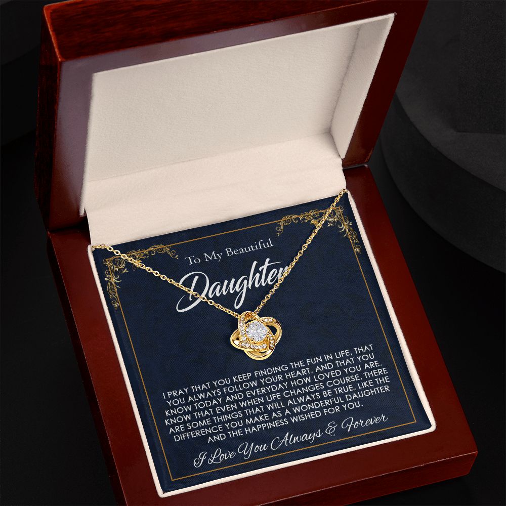 Birthday gifts To My Daughter Necklace Gift, Daughter Birthday Gift, Love Knot Necklace, Christmas Gift, Gift for Daughter From Mom on Christmas ASIN: B0BFZ5JP82 SKU: Bestgiftfordaughter20-08-2022_3