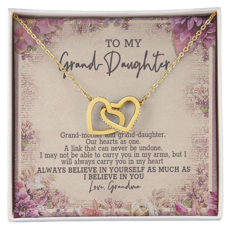 From Grandma To My Granddaughter Necklace A Link That Can Never Be Undone Interlocking Hearts Pendant Necklace Gifts Christmas, Birthday wedding ASIN: B0BB2YYR5F SKU: Sale18-8-2022TestGranddaughter_4