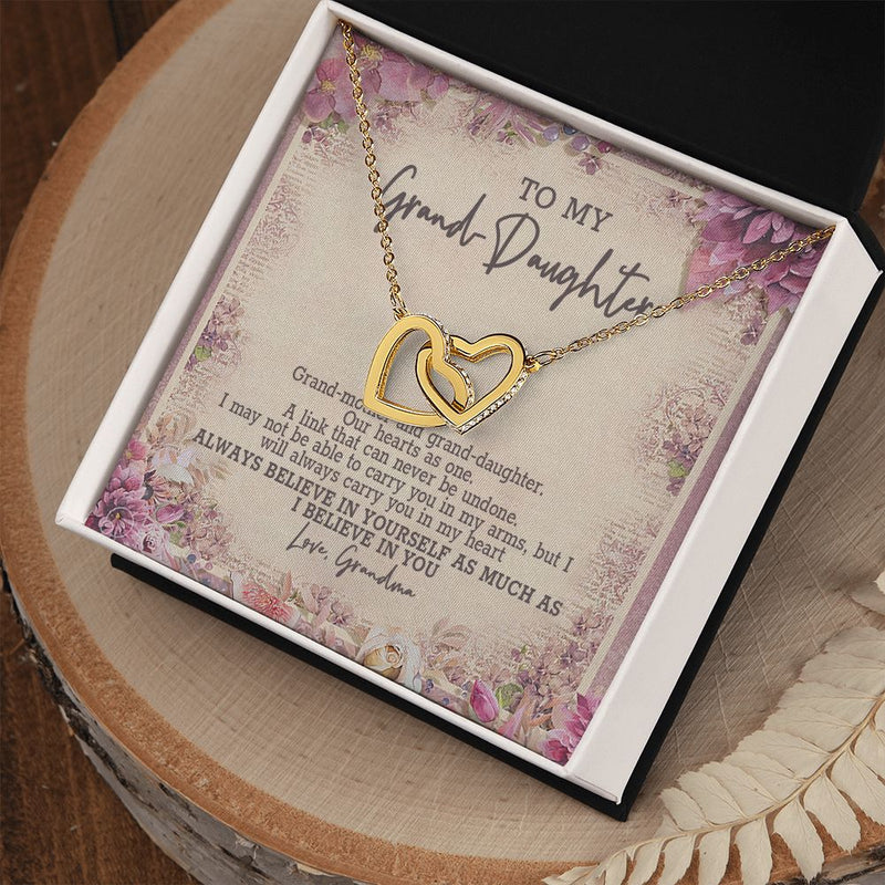 From Grandma To My Granddaughter Necklace A Link That Can Never Be Undone Interlocking Hearts Pendant Necklace Gifts Christmas, Birthday wedding ASIN: B0BB2YYR5F SKU: Sale18-8-2022TestGranddaughter_4
