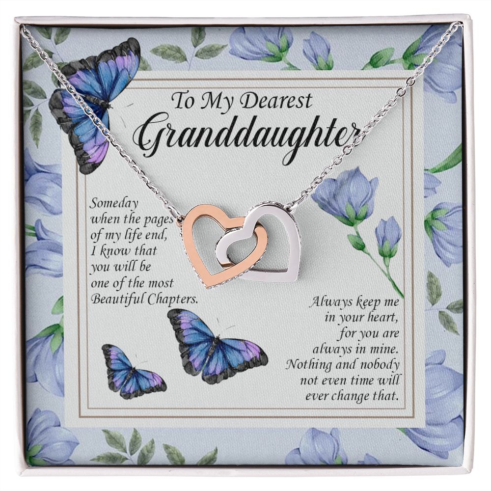 Gifts To My Dearest Granddaughter I Know You Be The Most Beautiful Chapters Interlocking Hearts Pendant Necklace on Birthday gifts christmas Wedding ASIN: B0BB2XPS4W SKU: Sale18-8-2022TestGranddaughter_12