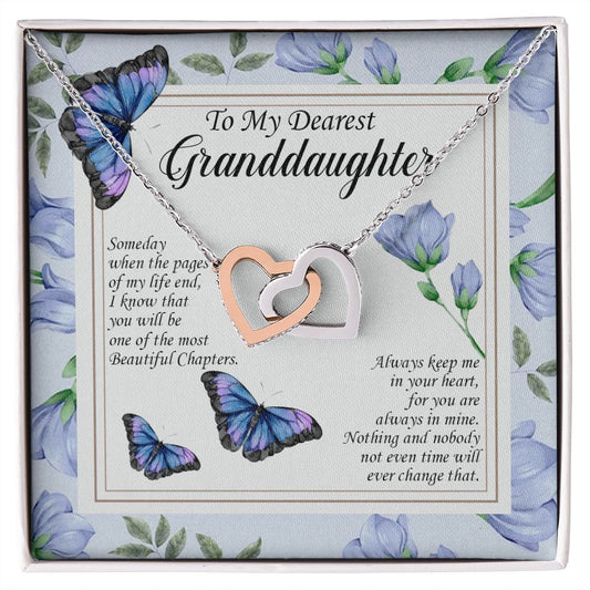 Gifts To My Dearest Granddaughter I Know You Be The Most Beautiful Chapters Interlocking Hearts Pendant Necklace on Birthday gifts christmas Wedding ASIN: B0BB2XPS4W SKU: Sale18-8-2022TestGranddaughter_12