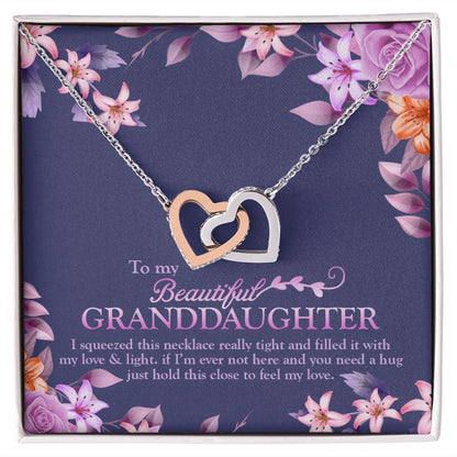 Neckalce To My Beautiful Granddaughter I Squeezed This Necklace Really Tight Joined Interlocking Hearts Necklace Gifts Christmas, Birthday wedding ASIN: B0BB2XXND4 SKU: Sale18-8-2022TestGranddaughter_10