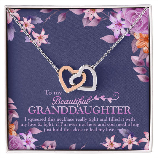 Neckalce To My Beautiful Granddaughter I Squeezed This Necklace Really Tight Joined Interlocking Hearts Necklace Gifts Christmas, Birthday wedding ASIN: B0BB2XXND4 SKU: Sale18-8-2022TestGranddaughter_10