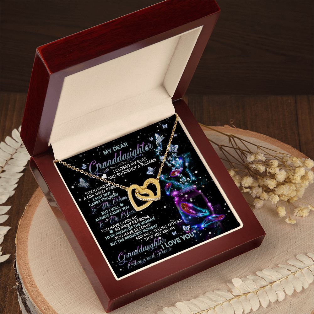 My Dear Granddaughter I Love You Always And Forever Interlocking Hearts Pendant Necklace - Granddaughter Gift on Wedding, Christmas, Birthday gifts ASIN: B0BB31QQ1S SKU: Sale18-8-2022TestGranddaughter_9