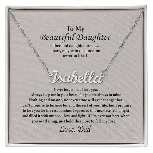 Custom Name Necklace For Daughter, Meaningful Personalised Daughter Necklace, Personalised Christmas Gifts for Daughter 2022, Daughter Name Necklace with Luxury Box gifts on Christmas, Birthday B0BNK4VQZB