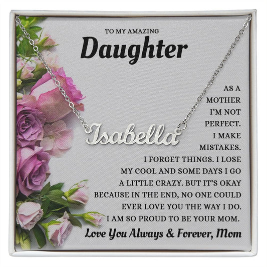VIRAGIL Custom Name Necklace - Little Crazy | To Daughter | From Mom Necklace with Luxury Box gifts on Christmas, Birthday ASIN: B0BNK59ZDW SKU: GiftsfordaughterCustomname_6