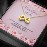 Quote Unbiological Sister Not Sisters By Blood But Sisters By Heart Infinity Heart Pendant Necklace Wedding Day, Gift For Daughter Gifts Birthday, on Christmas Luxury necklace