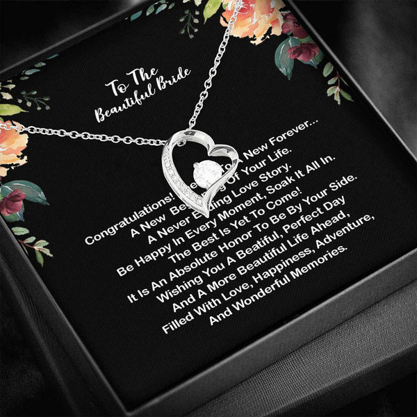 Gift for Bride from Maid of Honor, Sister, Bridesmaid, Mom, Best Friend with Message Card, on Her Wedding Day Necklace for Women Wedding Xmas/Brithday B08G85LC8By, On Christmas