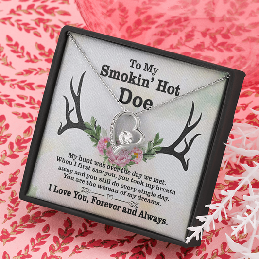 Gifts to My Smokin' Hot Doe Dream to My Future Wife My Fiance My Girlfriend Deer Forever Love Pendant Necklace Wedding Day, Gift for Daughter Gifts Christmas, on Birthday Gold Luxury Necklace ASIN: B08VS9Z421