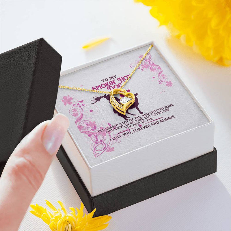 Gifts Necklace to My Smokin' Hot Doe Tail to My Future Wife My Fiance My Girlfriend Deer Forever Love Pendant Necklace Wedding Day, Gift for Daughter Gifts Birthday, on Christmas Gold Luxury Necklace ASIN: B08VSD1RZW