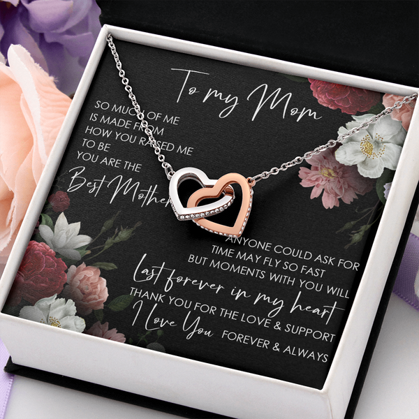 Special gifts for Mom Necklace for Mothers Day Gift Love Double Heart Connected Chain Light Luxury Mother Daughter Necklace Gifts Mother Daughter Couple Love Heart Empty Connection Necklaces Linked Interlocking on Mother's Day