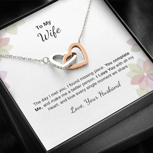 Gifts Perfect Two Hearts Necklace - To My Wife Gift from Husband to Wife Jewelry Gift for Wife God Blessed the Broken Road that Led Me Mahogany Style Luxury on Brithday, Vacation, Christmas Gif ASIN: B098QV5MDQ