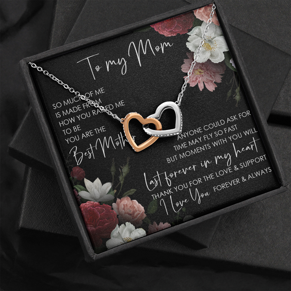Special gifts for Mom Necklace for Mothers Day Gift Love Double Heart Connected Chain Light Luxury Mother Daughter Necklace Gifts Mother Daughter Couple Love Heart Empty Connection Necklaces Linked Interlocking on Mother's Day