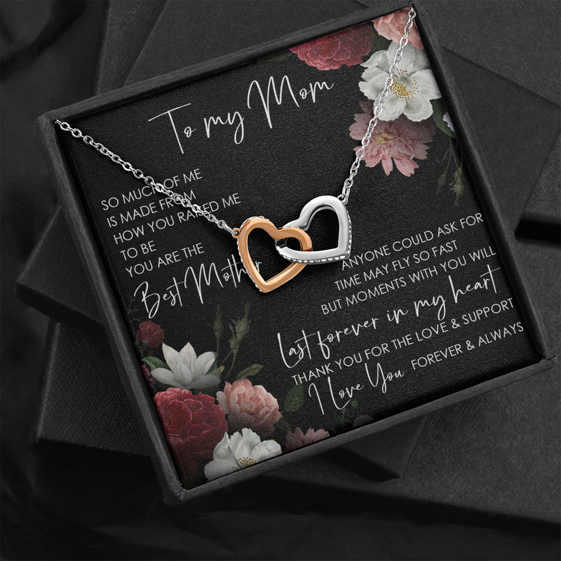 Special gifts for Mom Necklace for Mothers Day Gift Love Double Heart Connected Chain Light Luxury Mother Daughter Necklace Gifts Mother Daughter Couple Love Heart Empty Connection Necklaces Linked Interlocking on Mother's Day