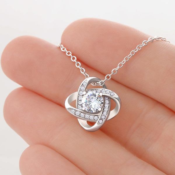 Gifts Necklace Daughter Mother Love Knot Pendant Mom Love Gift Silver Charm Chain Birthstone Stainless Steel include Mahogany style Luxury box Wedding Day, Gift For Daughter Gifts Christmas, on Birthd ASIN: B08XW7QLH8
