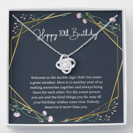 Necklace gifts Love Knot, 10th Birthday Girl, 10th Birthday Gift, Tenth Birthday Necklace, Gift For 10 Year Old Girl Gifts, Double Digits Birthday Necklace include Standard Box Gifts Birthday, on Chri ASIN: B08XH6MFQK