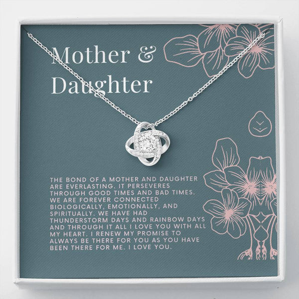 Gifts Necklace Daughter Mother Love Knot Pendant Mom Love Gift Silver Charm Chain Birthstone Stainless Steel include Mahogany style Luxury box Wedding Day, Gift For Daughter Gifts Christmas, on Birthd ASIN: B08XW7QLH8