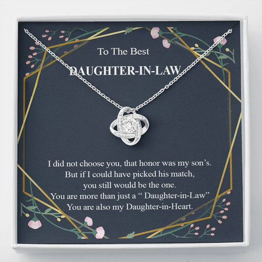 Necklace gifts Love Knot Pendant Necklace, To My Daughter-In-Law, My Daughter-In-Heart, Bonus Daughter Gift, Daughter-In-Law Necklace, Daughter-In-Law include Standard Box Gifts Birthday, on Christmas