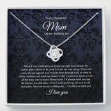 Gifts Love Knot Necklace, To Mom On My Wedding Day, Mother Of The Bride Gift From Daughter, Mother Of The Bride Necklace From Bride, Mom Of Bride include Mahogany style Luxury box Wedding Day, Gift Fo ASIN: B08XGRLL8M SKU: nhinthaygichuaknot24-1_411