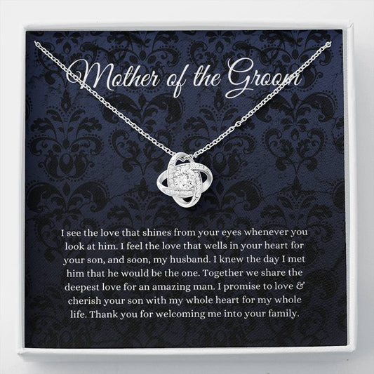 Meaningfull Love Knot, Mother Of The Groom Gift Necklace, Wedding Gift, Bridal Party, Rehearsal Dinner, Man Of My Dreams, Parent Of Groom, Gift From include Standard Box Wedding Day, Gift For Daughter
