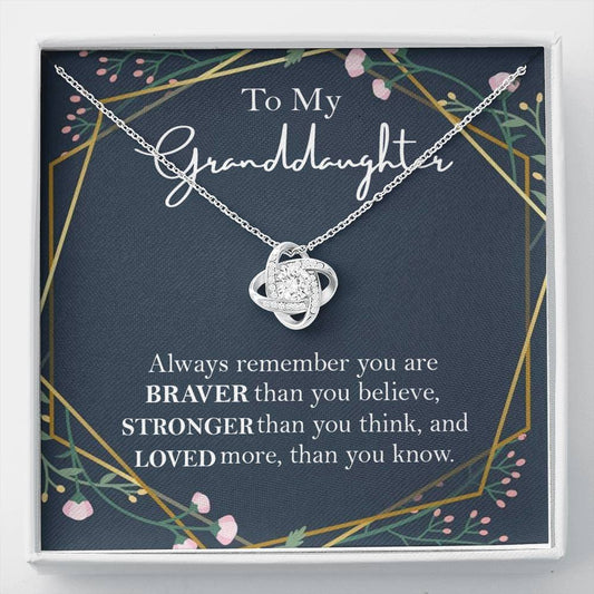 Quote Love Knot Necklace, Always Remember You Are Loved, Birthday Gift For Granddaughter, To My Granddaughter Necklace, Present From Grandma, Wedding Day, Gift For Daughter Gifts Birthday, on Christma